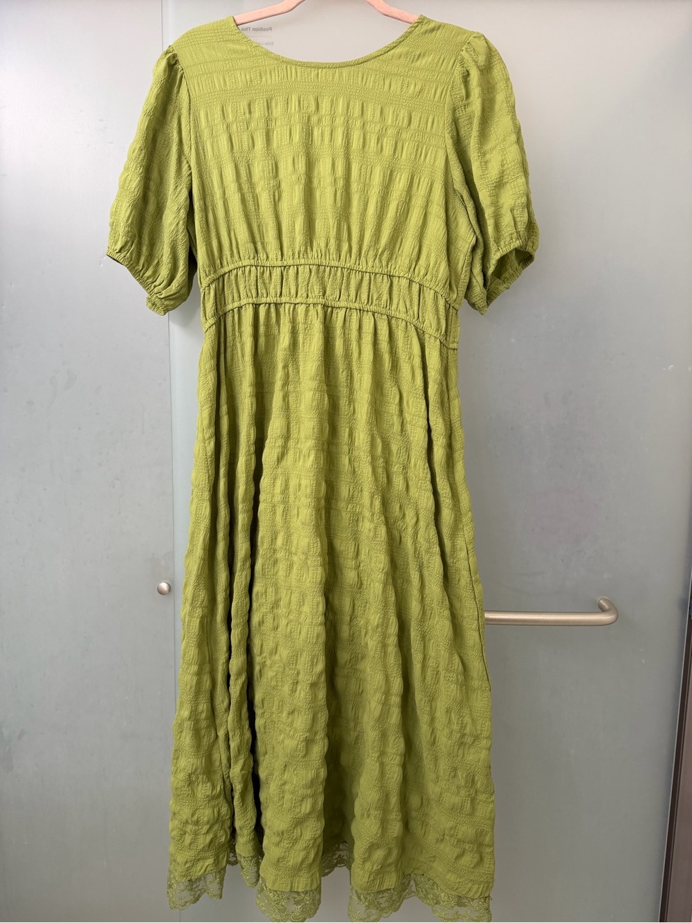Ava Rose Women’s Light Green Textured Midi Dress - Large